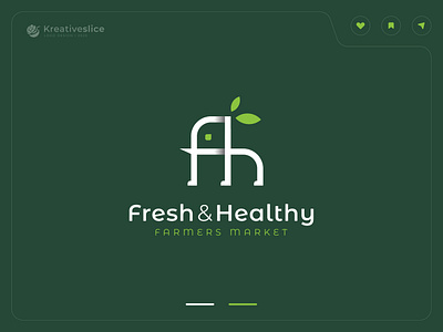 Fresh and Healthy market logo design design diet logo dribbble logo f h logo fiverr logo fresh food logo healthy logo kreativeslice logo logo design market logo minimal logo design minimalist logo design modern logo nature logo nutrition logo vegan logo