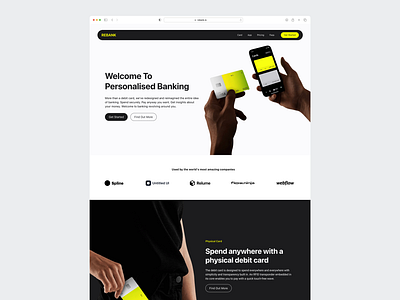 Hero section - banking bank branding design minimal ui ux web