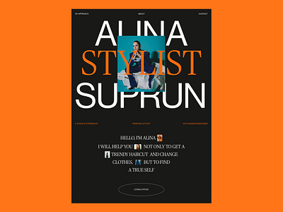 Personal Stylist's home page/ Alina Suprun design designconcept heroimage homepage personalstylist personalwebsite stylist typography ui uidesign webdesign webdesign stulist