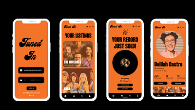 "Tuned In" 🎶 UI/UX app design app branding design figma graphic design illustration logo typography ui ux vector