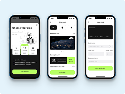 Day #002 Сredit card checkout | 100 days UI challenge add card payment card selection checkout daily ui dailyui day002 mobile app mobile ui pay payment subscriptions ui
