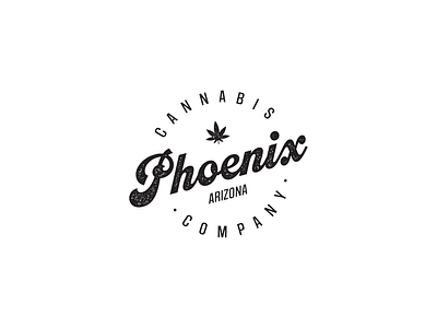 Phoenix Cannabis Co. Logo Design - Cannabis Dispensary american arizona black and white branding cannabis cbd design graphic design grunge illustration logo package phoenix rebrand store typography vector vintage weed