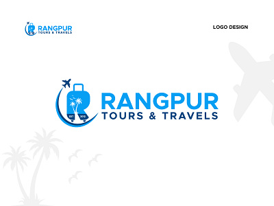 Travel Logo Design Project. air plane ticket branding business creative logo graphic design letter logo letter r logo logo design logo designer modern logo plane rangpur travels resort tour travel agency travel logo travels turish turisom