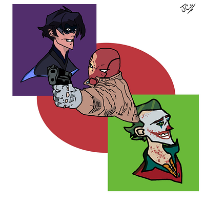 The Big 3 of DC (NightWing, Red Hood, Joker)