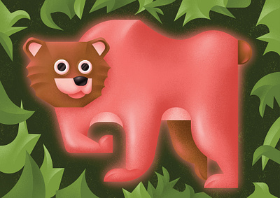 🐻 adobe animal animal illustration article bear colorful digitalart editorial forest gradient grain illustration illustrator jungle magazine medved procreate vector