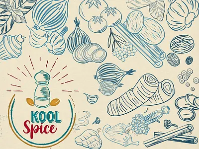 kool Spice art artist bottle design bottle label branding design graphic design illustration illustration art label design label illustration logo packaging retro spice spice illustration vector vintage