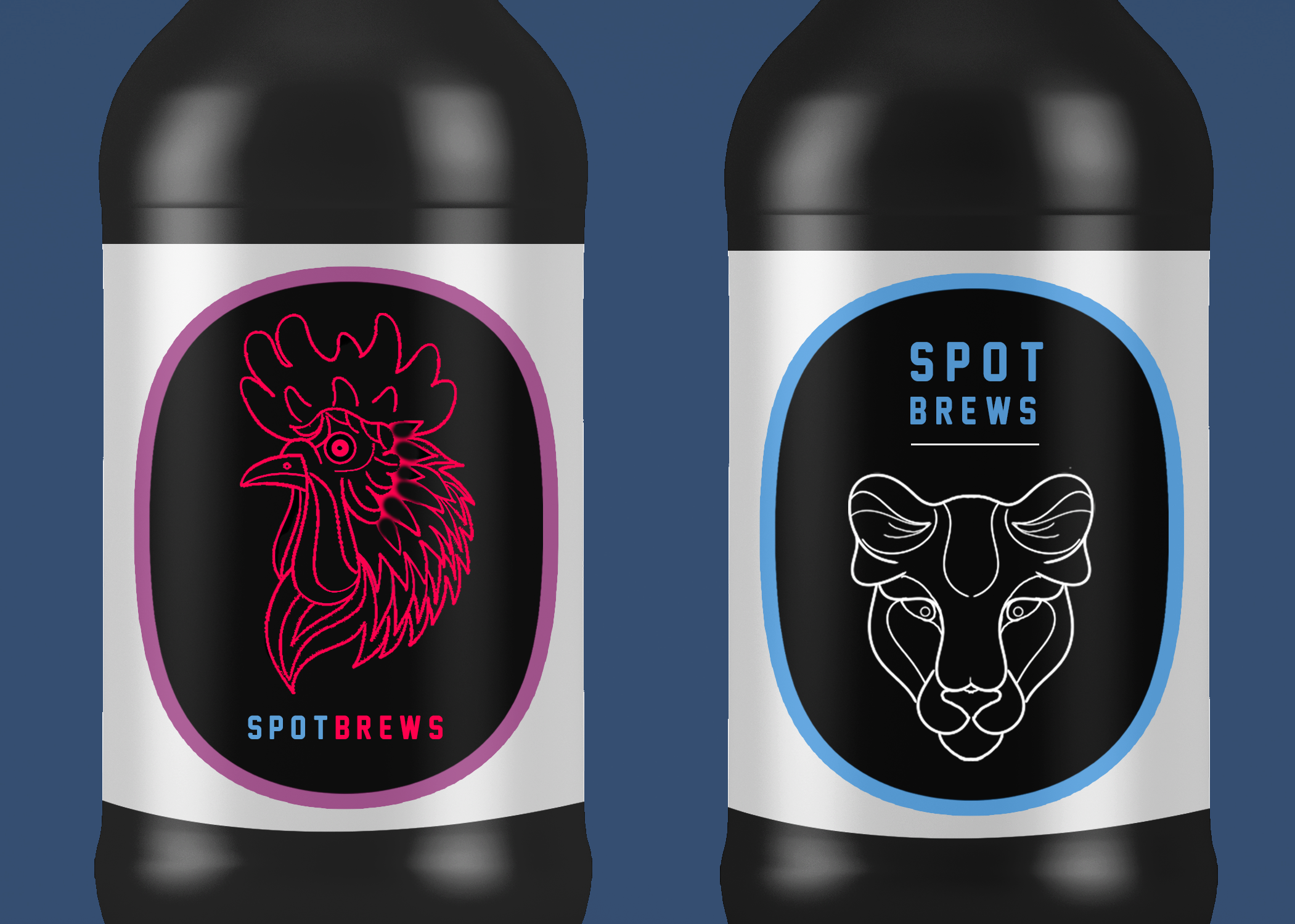 SPOT BREWERY art artist beer beer label bottle branding brewery design digital art drink hen illustration illustration art illustrations label design retro spot brewery tiger vector vintage