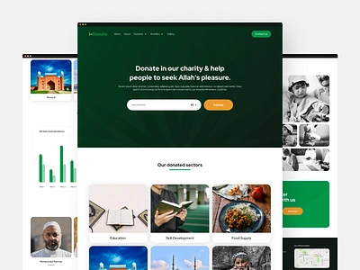 I-donate | Islamic Donation Landing Page Design branding design digitalgiving donateforacause faithinaction homepage islamic islamiccharity landing page product design ui ui design uiuxdesign ux design website websitedesign