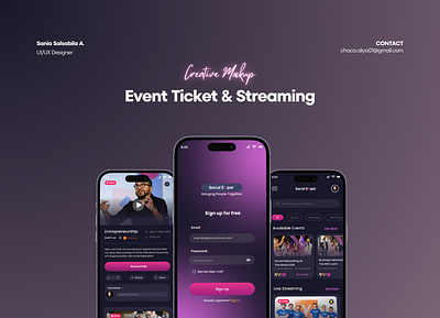 The Social Expat Event Ticket & Streaming Mobile App a design ecommerce ui ux