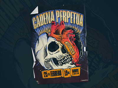Cadena Perpetua | Poster Design heart illustration poster punk punk rock skull