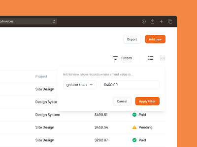 Filters — Loam Invoice admin bi buttons component dashboard data design system documentation figma filter filters grid sass style guide table table design ui ui kit