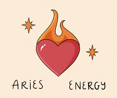 aries energy art astrology branding flat illustration graphic design illustration illustrator vector