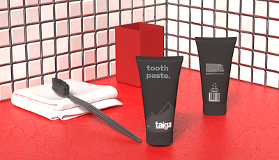taiga tooth paste. 3d 3d design brand identity branding graphic design logo logo design stager