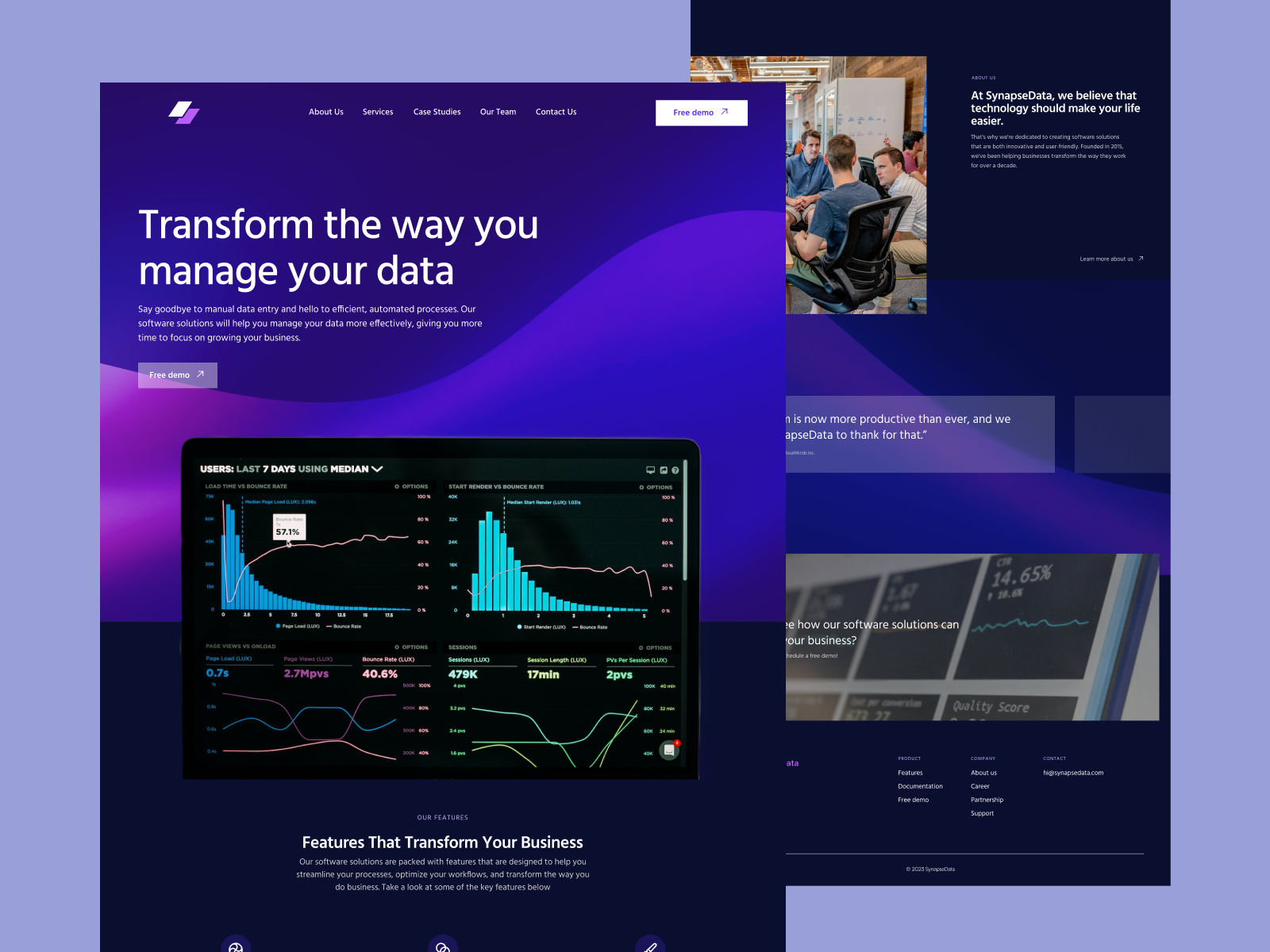 📊 Synapsedata - Homepage Design Exploration By Galang Jati Saputra On 