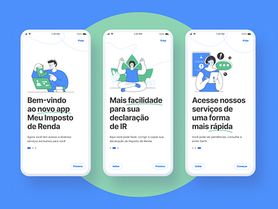 App Imposto de Renda cards concept design home onborading payment renda step sucess ui ux