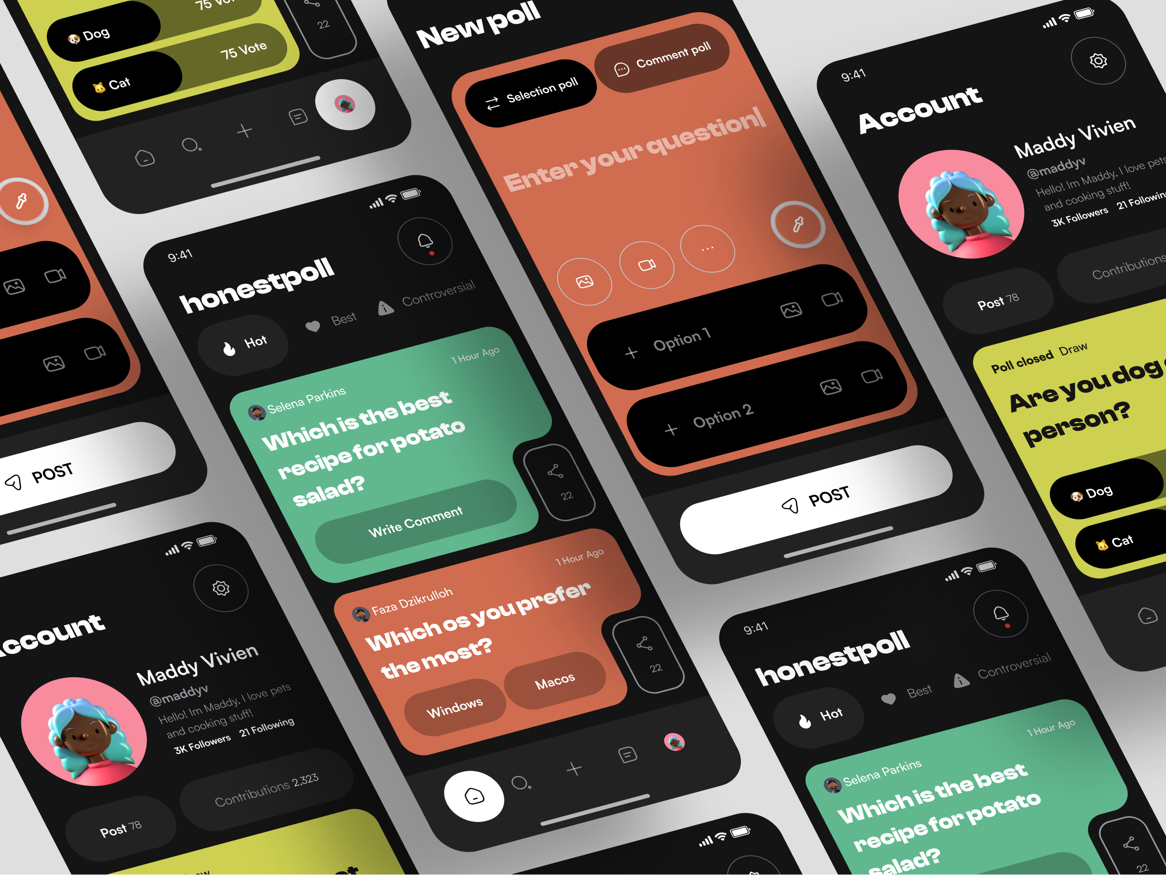 Honestpoll - Polling Mobile App app app design mobile mobile app mobile design poll polling app request request app ui uix ux vote voting voting app