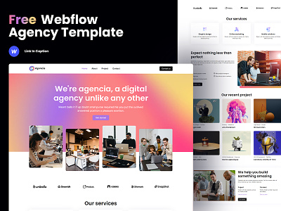 Free Webflow Cloneable Template agencytemplate agencywebsite freebies freewebflowtemplate freewebsite madeinwebflow webestica webflow