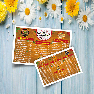 Food Menu Card adobe illustrator adobe indesign branding brochure design fast food flyer food food menu graphic design list logo menu book menu card price list restaurant