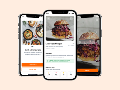 Food scanner capable of analyzing the ingredients design illustration logo minimal typography ui uidesign user interface design userinterface