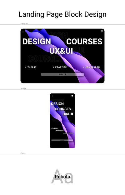 Landing page block design dailyui design ui ux