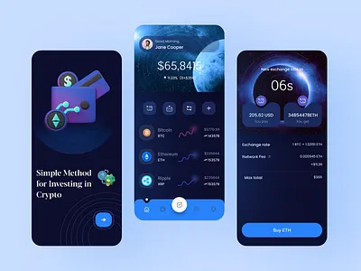 Crypto service - Mobile app app app design bitcoin crypto crypto design crypto mobile app crypto service crypto wallet design ethereum ios mobile mobile app nooktiva nooktiva mobile app ui ui design uiux ux web3