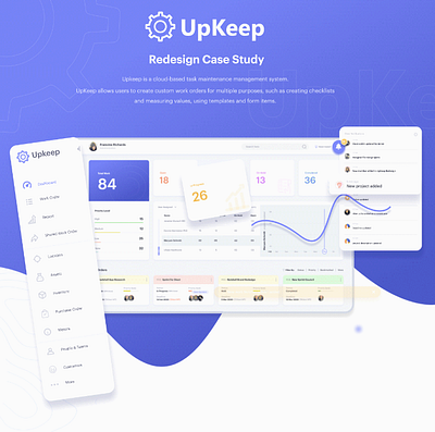 Upkeep - Management Dashboard animation app branding branding animation case study dashboard design finance graphic design interaction maintenance management monitoring responsive task tracking ui ux