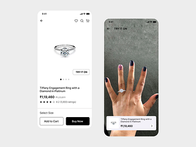 AR Virtual Try-On App appdesign ar arapp artryon dailyui design jeweleryapp uichallenge uidesign uxdesign vr