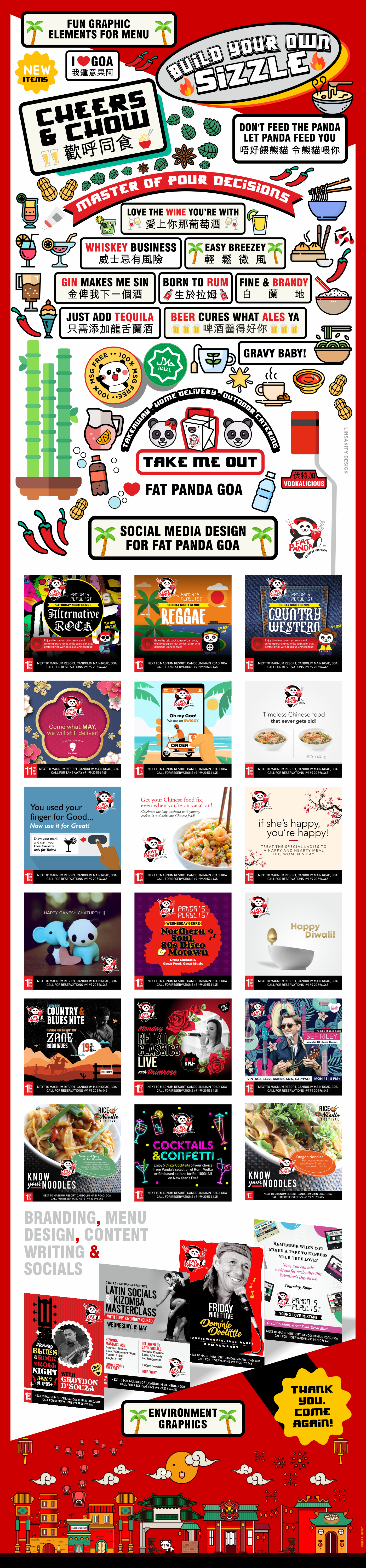 Fat Panda art direction brand specialist branding environment graphics graphic design illustration interiors graphics poster design restaurant branding restaurant design social media design