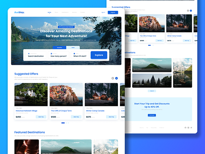 BudStay | Simple Travels and Hotels Website Design booking business holiday hotel landing page tourism travel ui design ui ux vacation