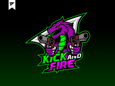 Kick and Fire Gaming Mascot Logo brand branding design e sport e sprot esport game gaming gaminglogo graphic design illustration inspirationdesign logo logo esport logoesport vector