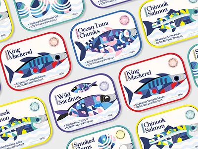 Seafood Tin Branding art direction brand specialist branding canned goods concept design fisheries graphic design illustration label design packaging design seafood branding tin foods