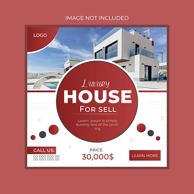 Real Estate Social Media Post Design. adobe illustrator banner design graphic designer home home sale post design poster property property sale real estate real estate poster social media social media post design square banner template vector