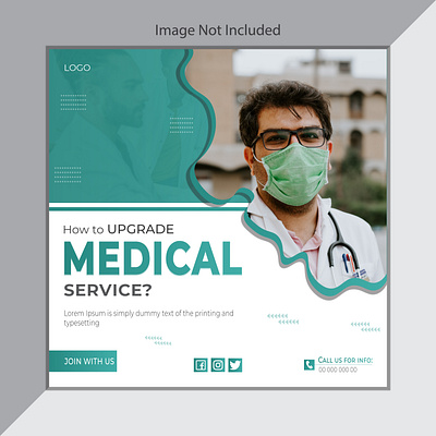 Social Media Medical Post Design. adobe illustrator banner business design doctor graphic designer hospital marketing medical medical banner medical poster design post design poster social media social media post design square banner template vector