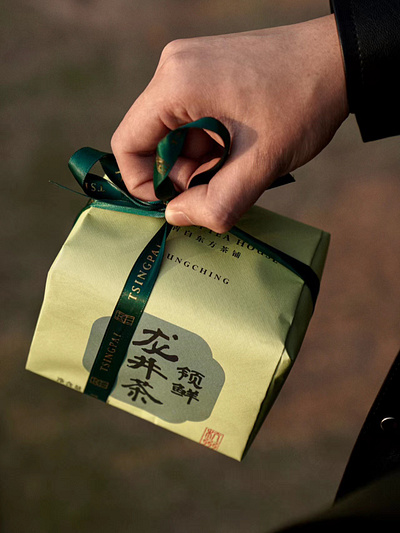 Pica & Lu Zheng Hao Long Jing: A Touch of Green in Spring branding design graphic design logo package package design tea packaging