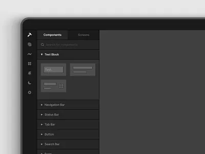 Sidebar application collapse collapsed editor expand expanded icon interface nocode nocode tool product product design sidebar software tool ui ui design user interface web application