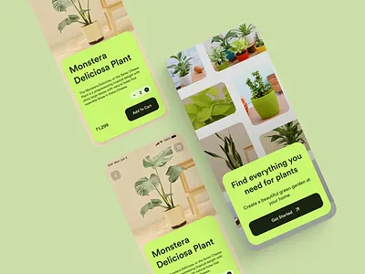 Plant Shop Mobile App app build design designdrug ecommerce fresh green minimal mobile mobile app plant plant shop plant store plants shop store ui ux watchmegrow