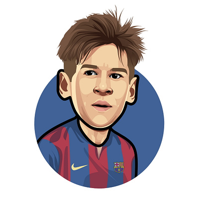Cartoon caricature of lionel messi art avatar barcelona caricature cartoon design football illustration messi soccer vector