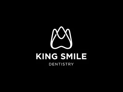 King smile crown dental dentist dentistry king logo logotype minimalism smile tooth