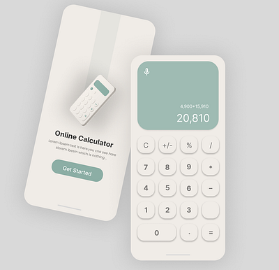 Online calcultor|Daily ui challenge#04 daily ui challenge mobile calculator online calculator