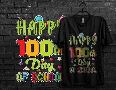 100 day of school t-shirt design custom t shirt design design gaming t shirt design graphic design shirt typography typography t shirt design