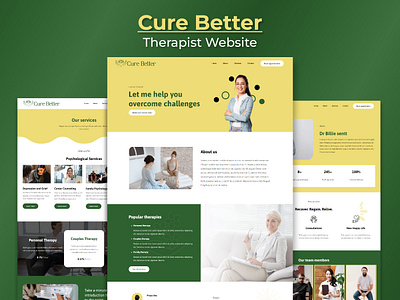 Cure Better | Therapist Website cure better inspiration landing page modern website squarespace squarespace templates template therapist therapy website uiux webdesign website website for therapist wellness website