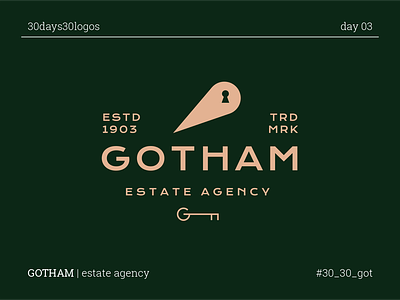 GOTHAM agency batman branding estate key keyhole logo