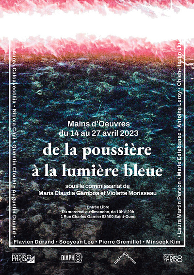 Affiche pour l'exposition "de la poussière à la lumière bleue"