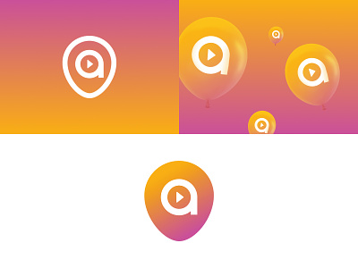 Arka a logo a mark app app icon ar ar app balloon brand branding icon logo logo design logotype orange pink