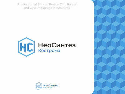 NeoSintez brand branding chemical chemical production chemistry cube cubes hc mark hc monogram hexagon industry kostroma logo logo design logotype monogram neo pattern production synthesis