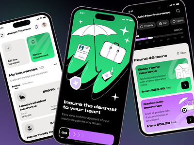 Insurance Mobile App: iOS/Android UI android app app ui design ios iphone mobile mobile app mobile app design mobile ui mobile ui designer ui uiux ux