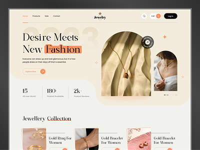 Jewellery E-commerce Landing Page Design branding cleandesign design e commerce ecommerce fashion homepage jewelery jewellery jewellery shop minimal motion graphics product design store typography ui ux web design website