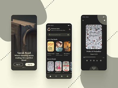 Book Reading App ancient look app app ui audio book book book listening book lovers book reading design e book e library ebook app listening mobile app novel reading ui user friendly