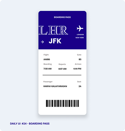 DAILY UI #24 app boarding pass dailyui design mobile app ui ux