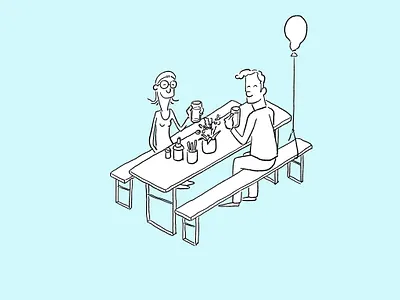 Cheers! cartoon character design comic drawing illustration wimmelbild